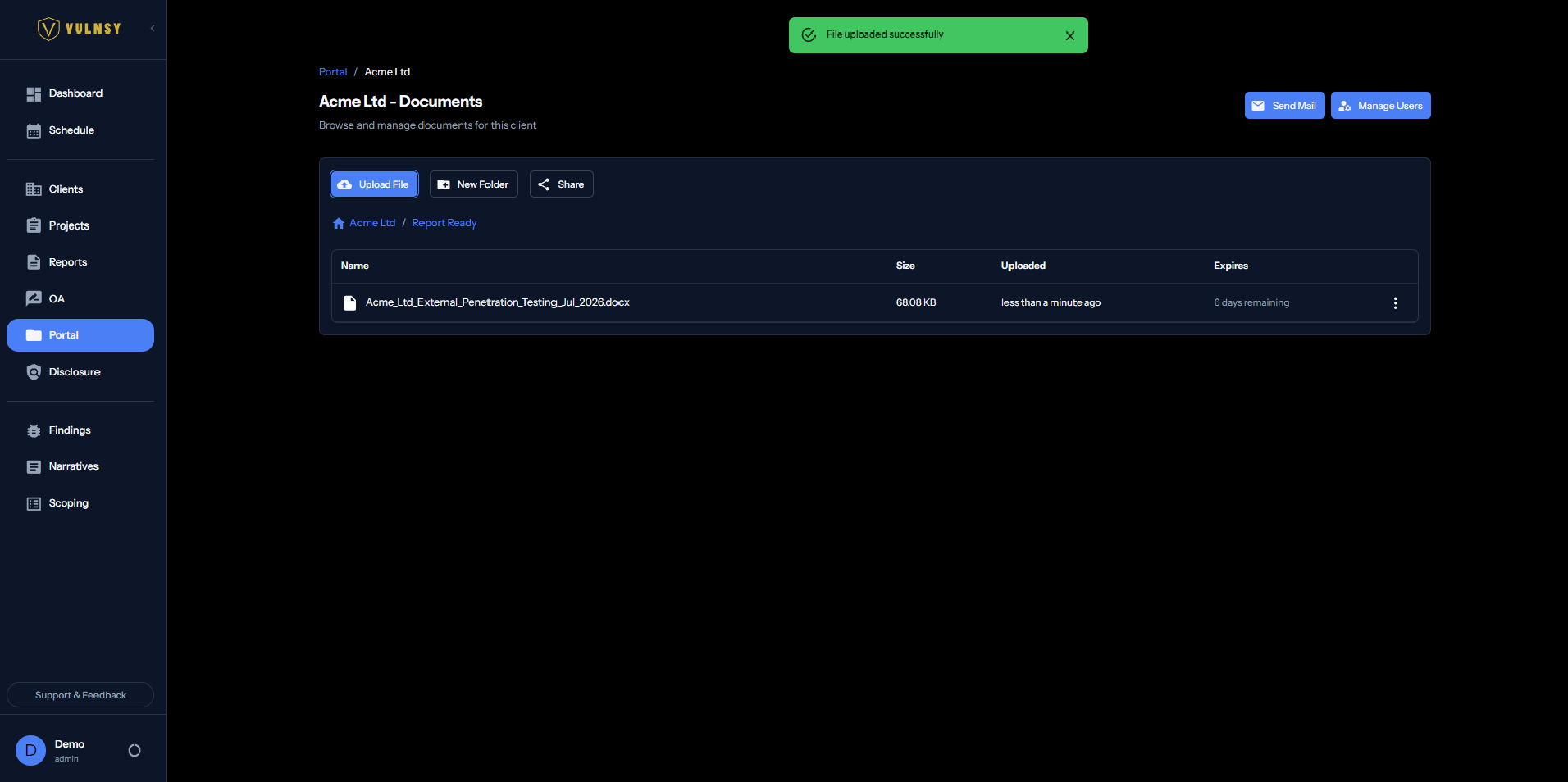 Vulnsy Platform Screenshot 4