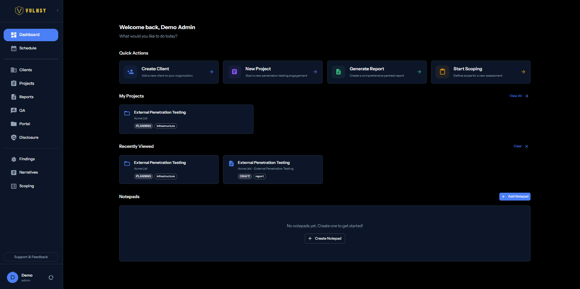 Vulnsy Platform Screenshot 2