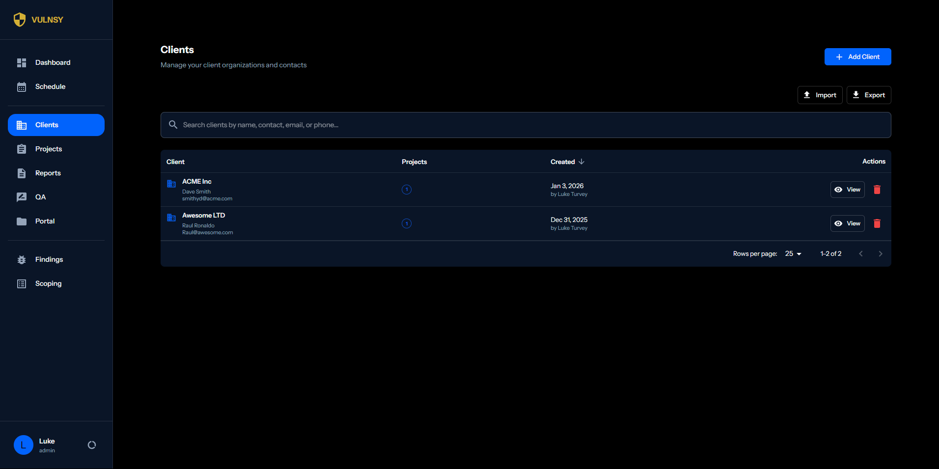 Vulnsy Platform Screenshot 4